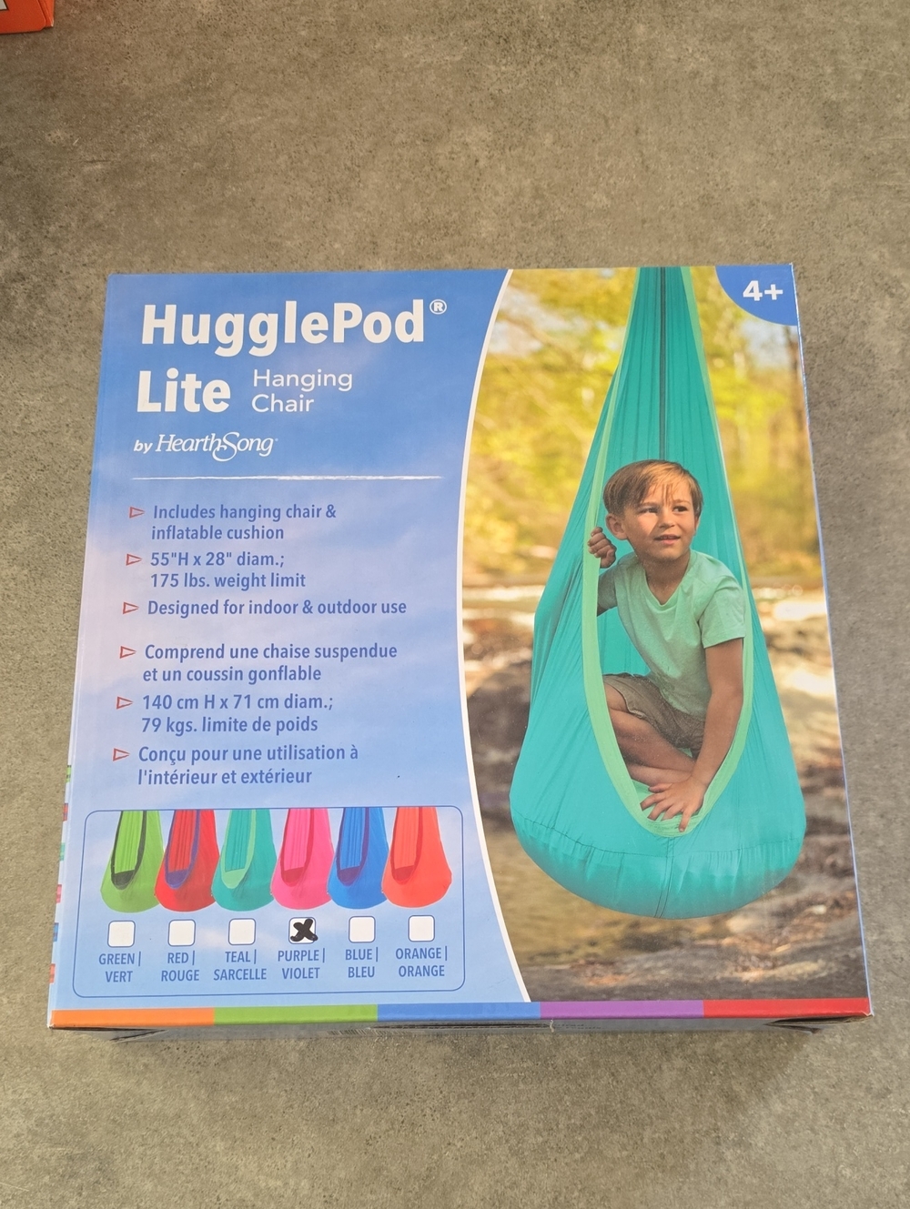 HugglePod Lite Hanging Chair by - Purple New In Box